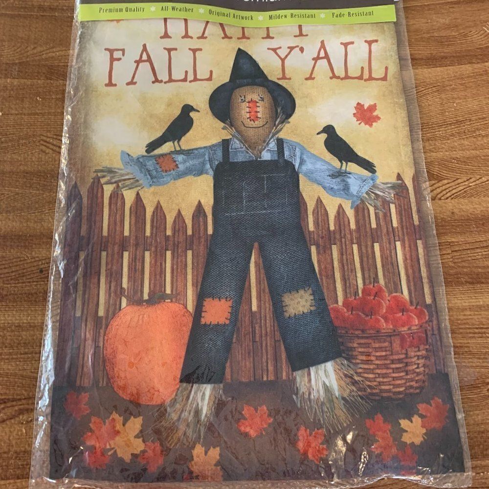 NWT Fall Pumpkin Decorative Flag 12.5 x 18